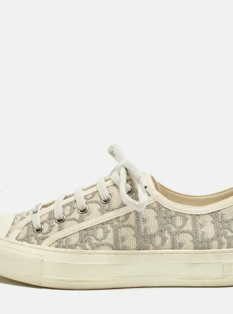 Dior Walk'n'Dior Size 37 Grey/Cream Oblique Jacquard Low Top Sneakers