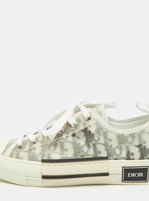 Dior B23 Size 40 Two Tone Oblique Mesh and PVC Low Top Sneakers