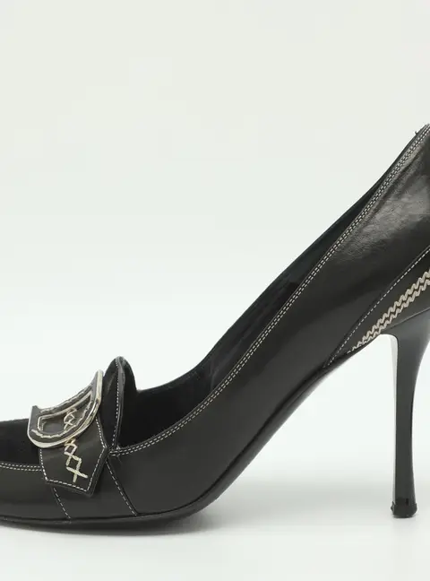 Dior Size 37 Black Leather Pumps