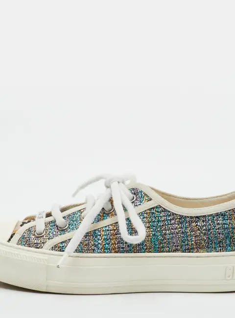 Dior Walk'n'Dior Size 36 Multicolor Metallic Lurex Fabric Low Top Sneakers
