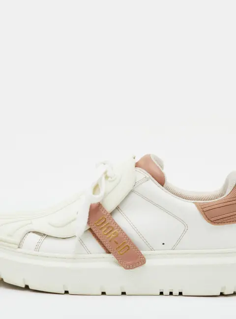 Dior Dior ID Size 36.5 White/Beige Leather and Rubber Low Top Sneakers