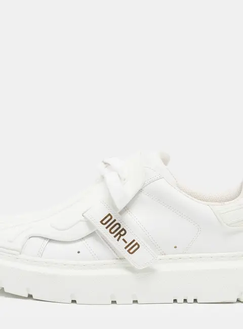 Dior Dior ID Size 36.5 White Leather and Rubber Lace Up Sneakers