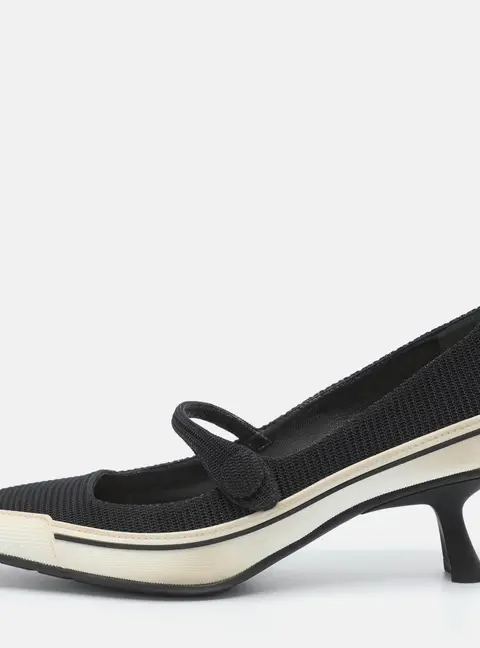 Dior D-motion Size 37 Black/White Fabric and Rubber Mary Jane Pumps