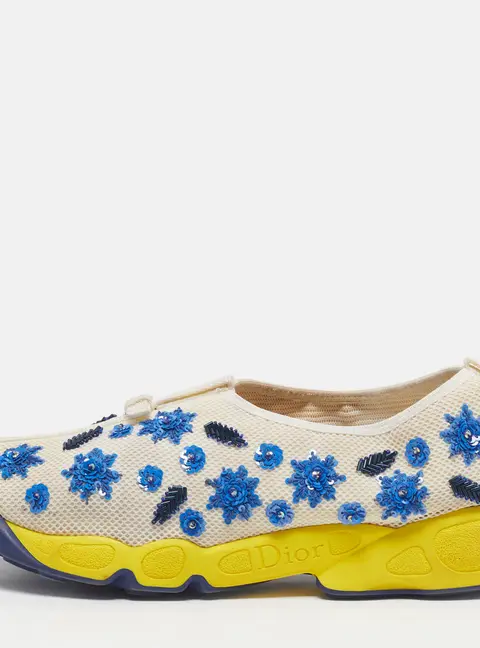 Dior Fusion Size 41 White Mesh Slip On Sneakers