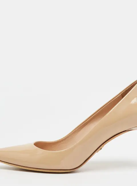 Dior Cherie Size 35.5 Beige Patent Leather Pumps