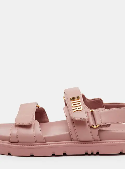 Dior Dioract Size 38 Rose Pink Leather Ankle Strap Sandals