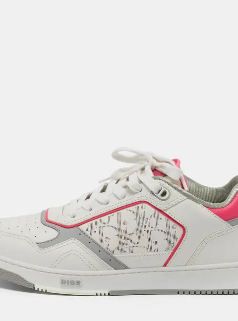Dior B27 Size 41.5 White/Pink Oblique Galaxy Leather Low Top Sneakers