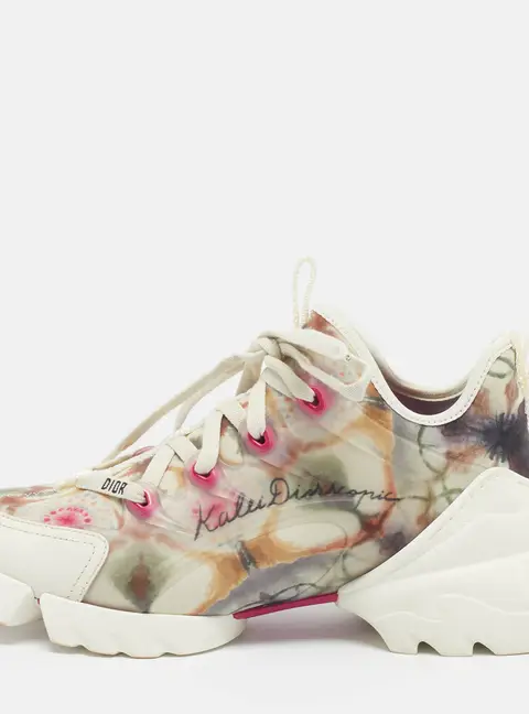 Dior D-Connect Size 36 Multicolor Kaleidoscopic Neoprene and Rubber Low Top Sneakers