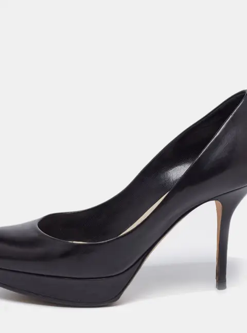 Dior Black Leather Platform Pumps Size 36