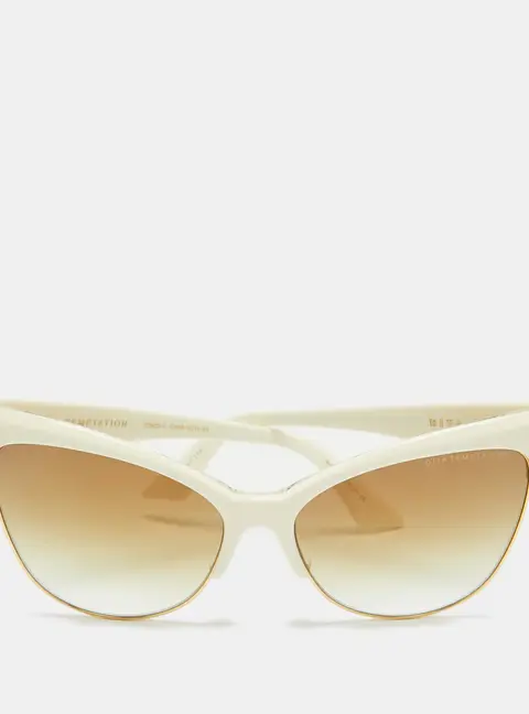 Dita Off White/Brown Gradient Temptation Cat Eye Sunglasses
