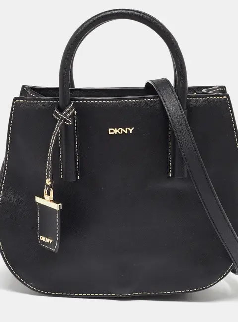 Dkny Black Saffiano Leather Tote Bag