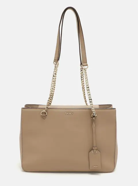 Dkny Bryant Park Beige Leather Tote Bag