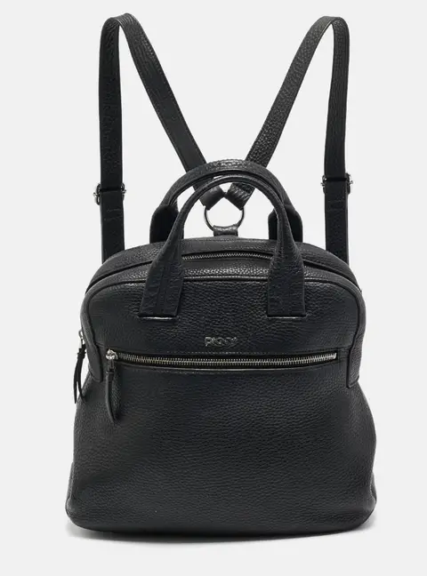DKNY Black Grain Leather Two Way Backpack