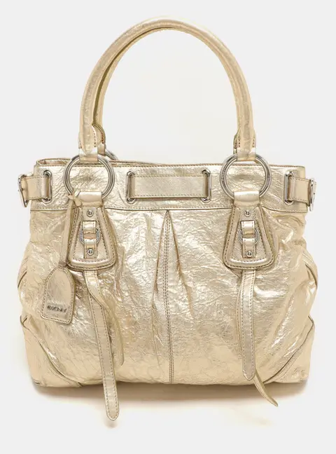 DKNY Gold Crinkled Leather Tote