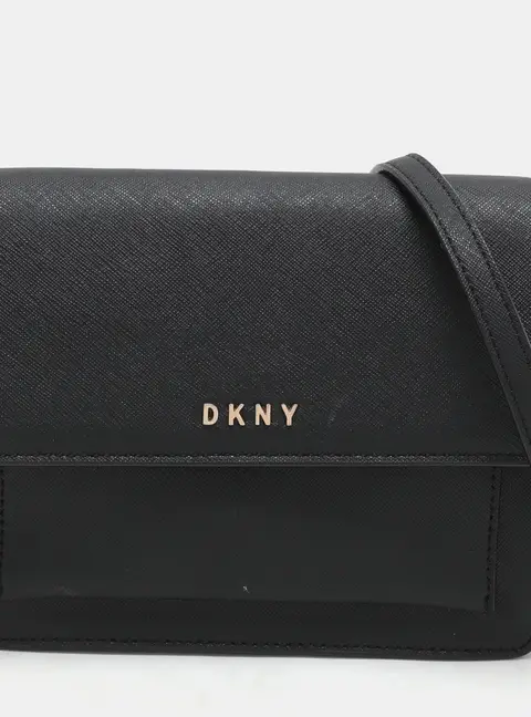 DKNY Black Leather Bryant Park Crossbody Bag