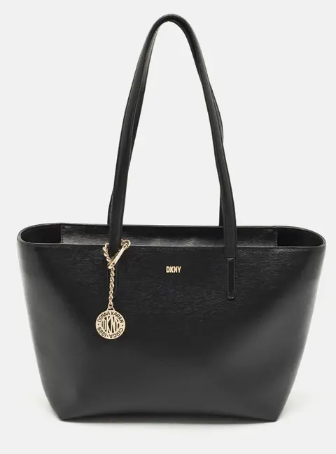 Dkny Bryant Black Leather Tote Bag