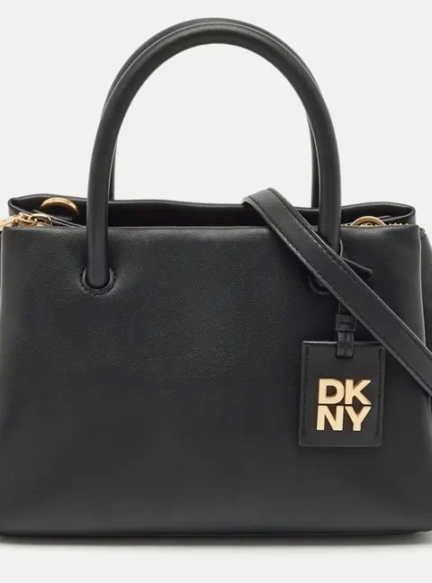DKNY Black Leather Small Dixie Tote