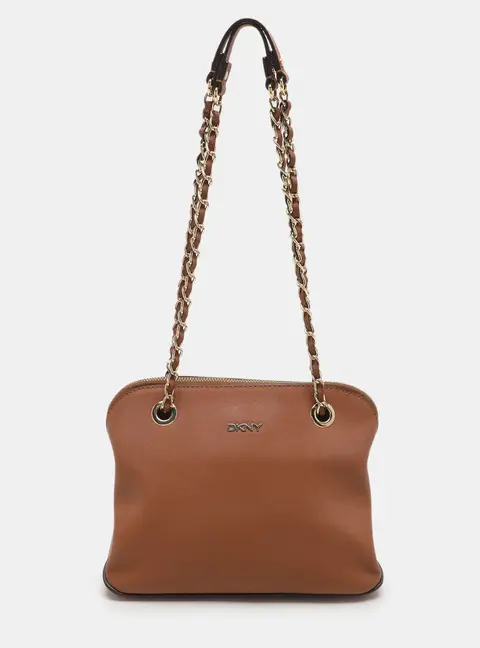 DKNY Brown Leather Bryant Park Shoulder Bags