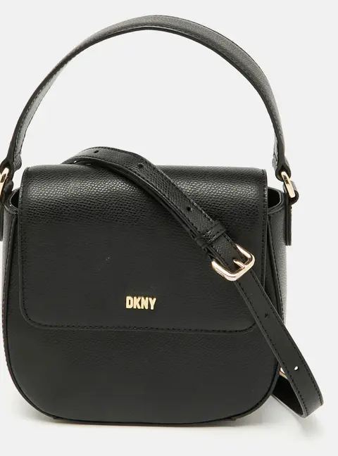 Dkny Medium Black Leather Shoulder Bags