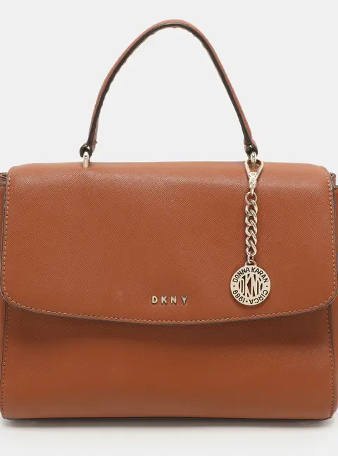 Dkny Brown Leather Top Handle Bags