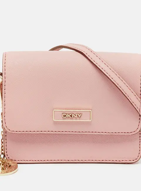 DKNY Light Pink Saffiano Leather Bryant Mini Crossbody Bag