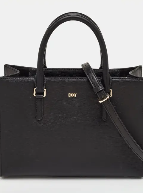 DKNY Bryant Black Leather Shopper Tote
