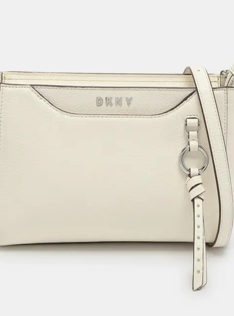 Dkny Lola White Leather Crossbody Bag