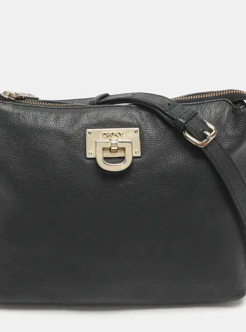 Dkny Black Leather Crossbody Bags