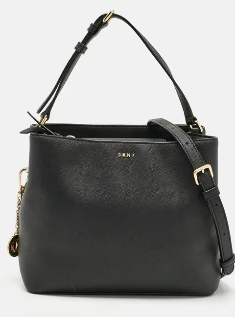 Dkny Bryant Park Black Leather Bucket bag