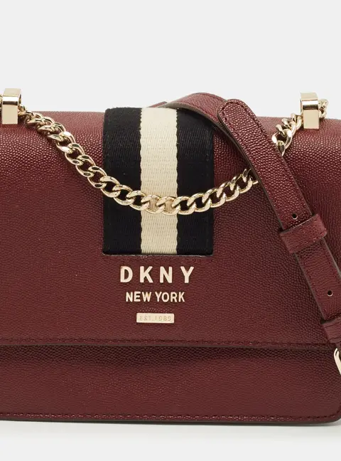 DKNY Burgundy Leather Liza Crossbody Bag