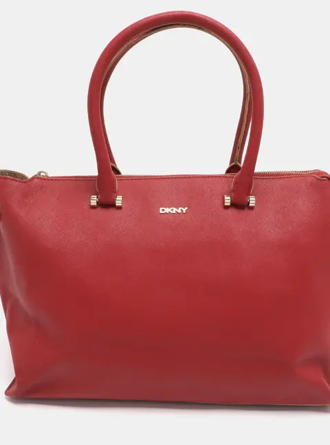 Dkny Bryant Park Red Leather Tote Bag