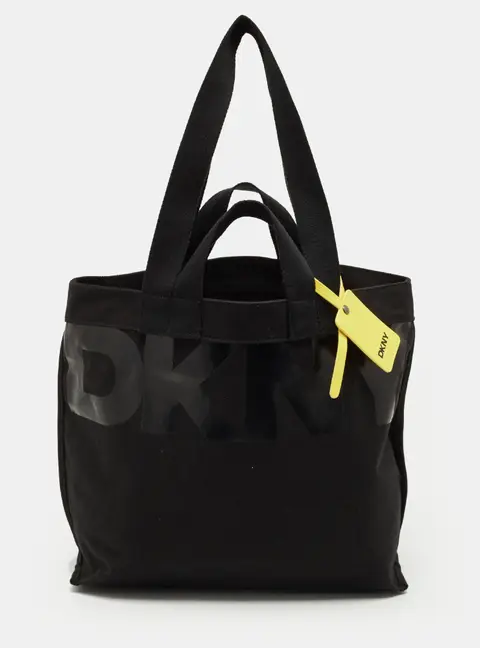 Dkny Black Canvas Tote Bag