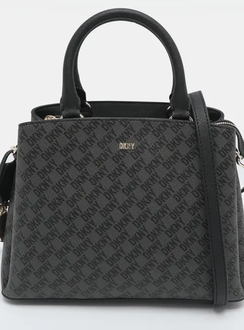 Dkny Dark Grey Signature PVC Top Handle Bag
