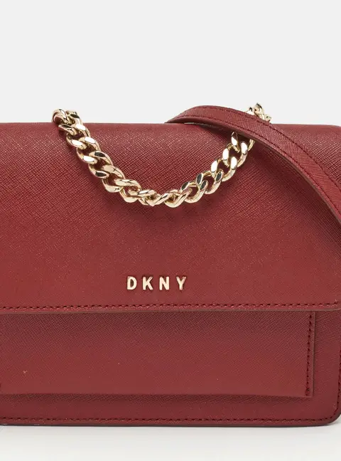 DKNY Bryant Park Burgundy Saffiano Leather Flap Crossbody Bag