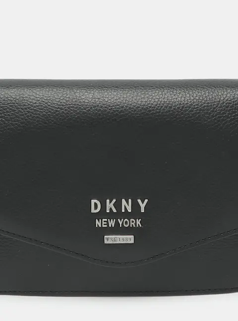 DKNY Black Leather Pouch Clutch