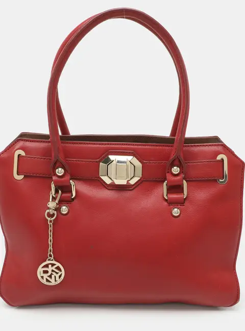 DKNY Allen Red Leather Satchel