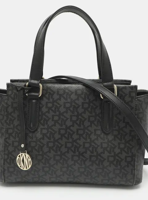 DKNY Dark Grey Signature PVC Satchel