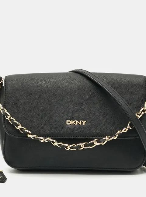 Dkny Bryant Park Flap Black Leather Shoulder Bag