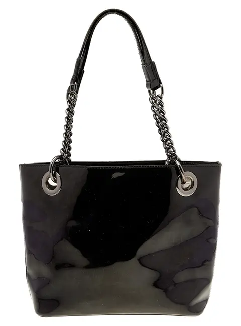 DKNY Black PVC Chain Handle Tote