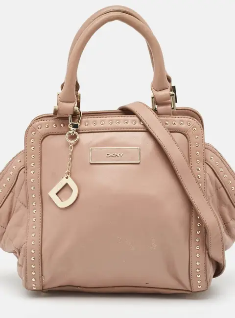 DKNY Old Rose Leather Studded Satchel