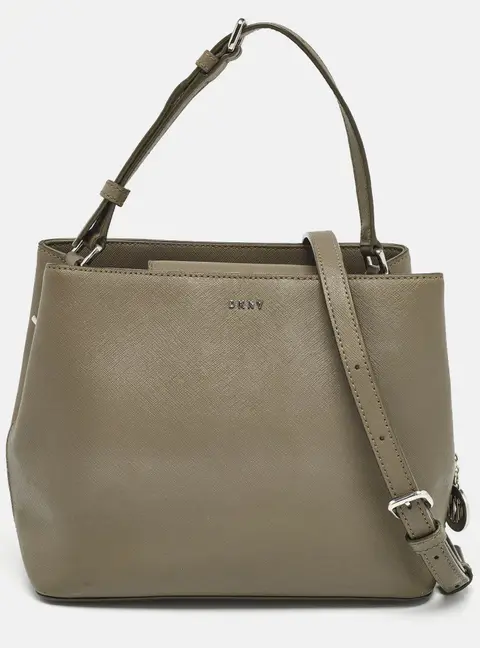 DKNY Beige Leather Bryant Bucket Bag