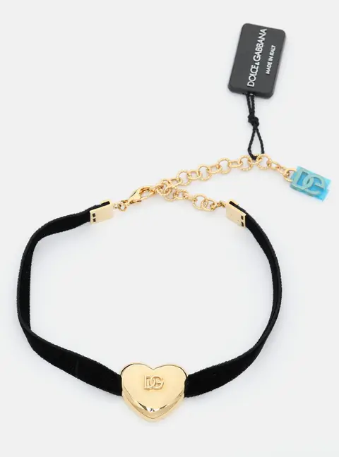 Dolce & Gabbana Black Velvet DG Heart Choker
