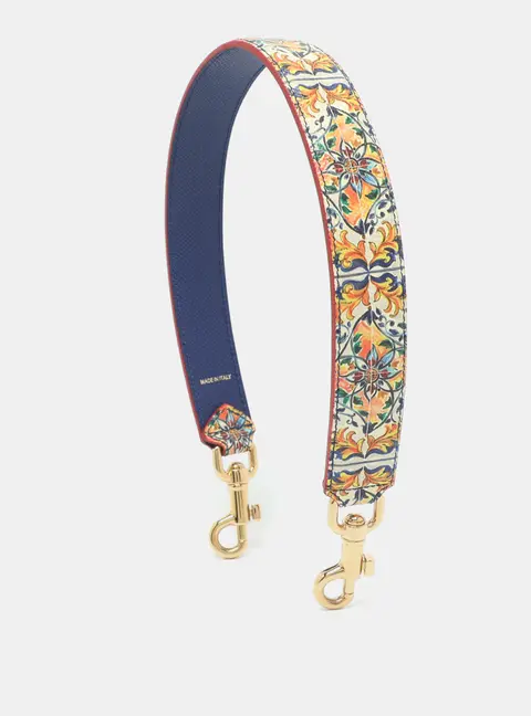 Dolce & Gabbana Bag Shoulder Strap Multicolor Majolica Print Leather