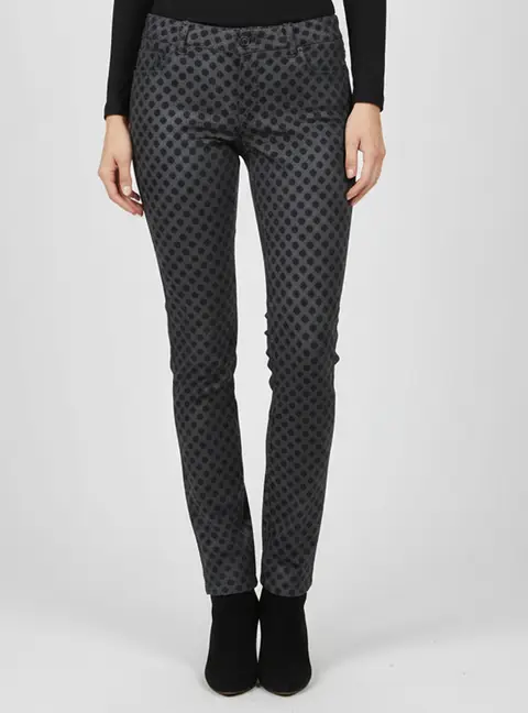Dolce & Gabbana Grey Polka Dot Print Denim Slim Fit Jeans S/Waist 30"