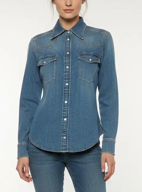 Dolce & Gabbana Blue Denim Button Up Shirt S