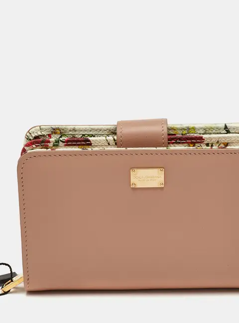 Dolce & Gabbana Nude Leather Zip French Wallet