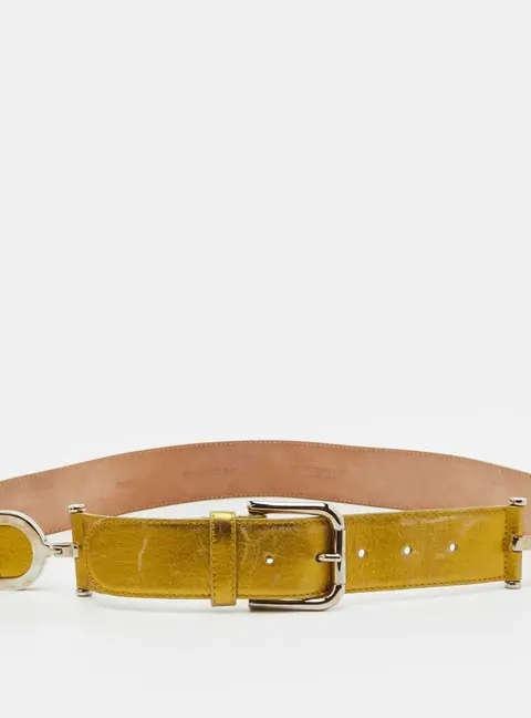 Dolce & Gabbana 95 cm Buckle Belt Gold Leather