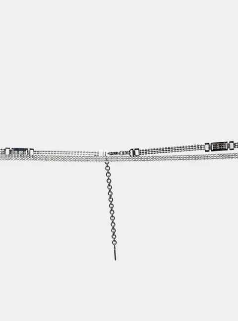 Dolce & Gabbana Crystal Silver Tone Chain Link Waist Belt
