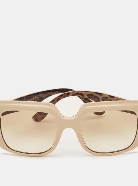 Dolce & Gabbana Beige/Brown Gradient Leopard Print DG4414 Square Sunglasses