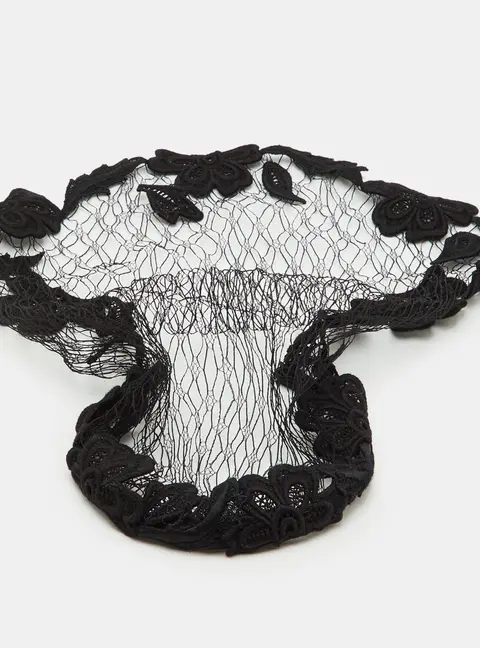 Dolce & Gabbana Black Mesh & Lace Veil Headband